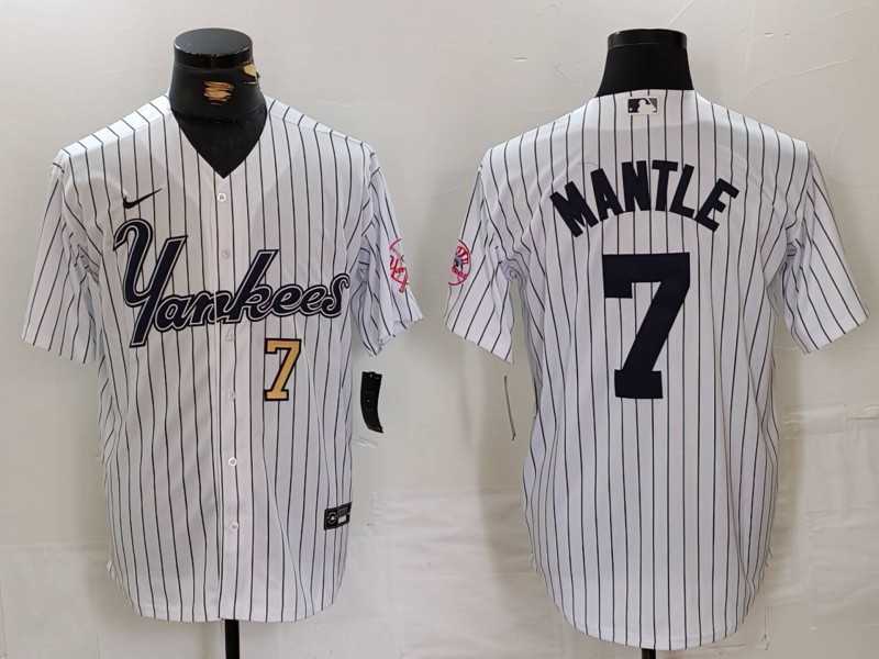 Men's New York Yankees #7 Mickey Mantle White Pinstripe Fashion Cool Base Jerseys,We sell and wholesale Men's New York Yankees #7 Mickey Mantle White Pinstripe Fashion Cool Base Jerseys on line form chian!